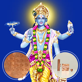 Om Namo Narayana Moola Mantra Energized Copper Amulet: 96 Days