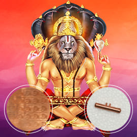Yoga Narasimha Moola Mantra Energized Copper Amulet: 96 Days
